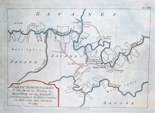 Carte Particuliere D'une Partie des Rivieres de Berbice et de Canje, Por L'Intelligence de la Relation touchant La Revolte des Negres en 1763