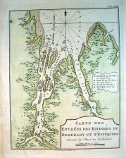 Carte des entrees des Rivieres de Demerary et D'Essequero