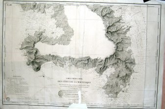 Carte particuliere des Cotes de la Martinique. Partie meridionale de L'Ille comprenant la Baie du Fort Royal, le Cul de Sac Marin et la Cote Orientale depuis la Pointe des Salines...du Simon