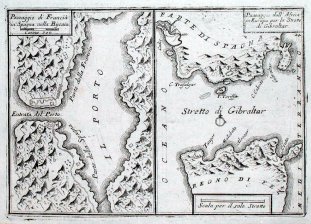 Passagio di Francia in Spagna nella Bizcaia / Passagio dall'Africa in Europa per lo Stretto di Gibraltar (Vizcaya)