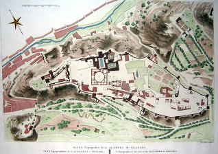 Plano topografico de la Alambra de Granada