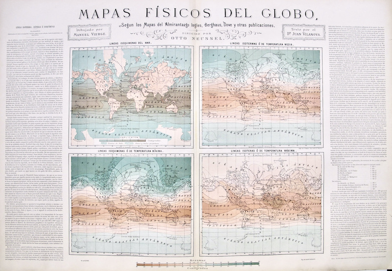 Mapas Fisicos del Globo - Según los mapas del Almirantazgo ingles, Berghaus, Dove y otras publicaciones