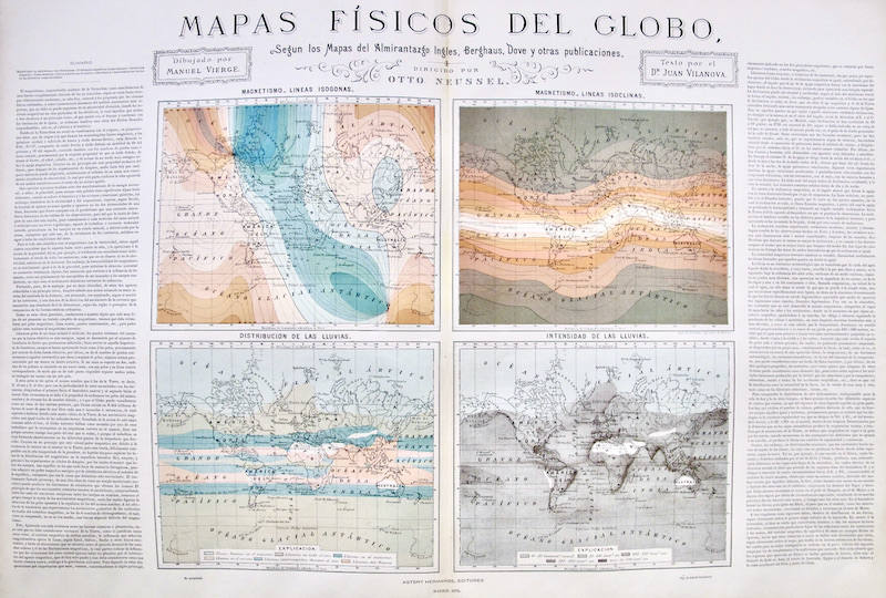Mapas fisicos del Globo - Según los mapas del Almirantazgo ingles, Berghaus, Dove y otras publicaciones