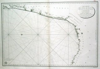 Carte reduite des cotes de France depuis le Bassin d'Arcachon jusqu'au Fontarabie, et d'Espagne jusqu'au Cap Machichaco (Fuenterrabia)