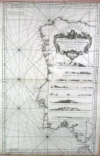 Carte reduite des costes d?Espagne et de Portugal depuis le Cap Pinas jusqu'au Detroit de Gibraltar