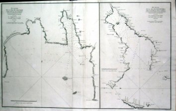 Plano de la Ría de Corcubion desde la punta de Caldebarcos hasta el Cabo de Finisterre / Plano de la ria de Pontevedra con las islas de Ons y Onza