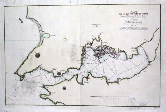 Plano de la Ria y Puerto de Ferrol situado el Observatorio de Guardias Marinas