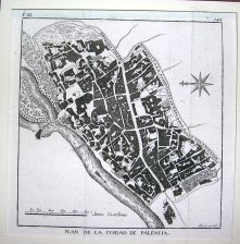 Plano de la ciudad de Palencia