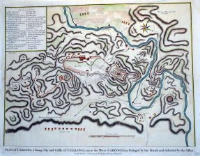 Plan of Cardona a strong City and Castle of Catalonia, upon the River Cardoner as besieged by the French and defended by the Allies