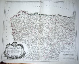 Partie Septentrionale de la Couronne de Castille ou se trouvent Les Royaumes de Castille Vieille, de Leon, de Gallice, des Asturies, La Biscaye, et la Navarre en Partie