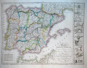 Carte d'Espagne et de Portugal divisee en tous ses Royaumes et Principautes