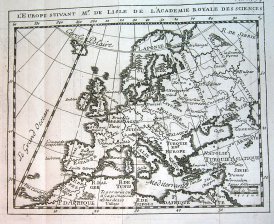 L'Europe suivant Mr. De Lisle de L'Academie Royale des Sciences