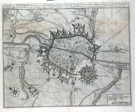 Plan de Tournay Ville Episcopale ou il y a un Parlement. Capitalle du Tournesis...