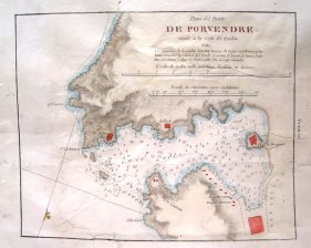 Plano del Puerto de Porvendre situado en la Costa del Rosellon