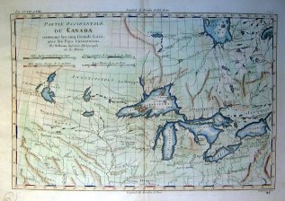 Partie Occidentale du Canada contenant les cinq Grands Lacs, avec les Pays Circonvoisins