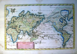 Planisphere General Pour servir a L'Intelligence de la Navigation et du Commerce des Europeens entr eux et dans les deux Indes