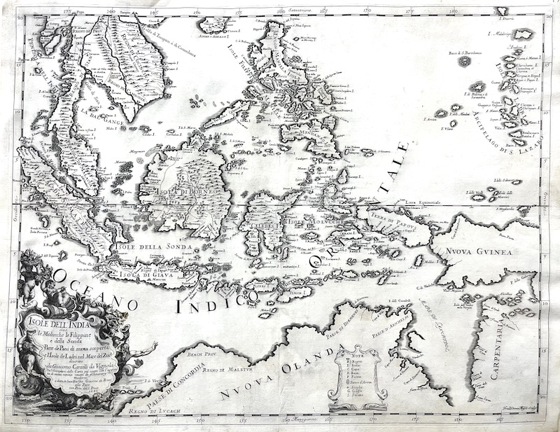Isole dell' India cioee le Molucche, le Filippine e della Sonda, Parte de Paesi di nuoua scoperta e l' Isole de Ladri nel Mare del Zud [Molucas, Filipinas, Sonda]