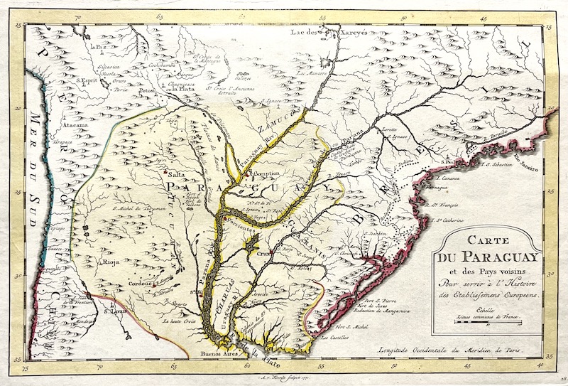 Carte du Paraguay et des Pays voisins Pour servir a l' Histoire des Etablissemens Europeens