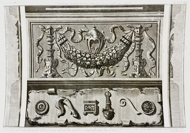 Sciographia Quatuor Templorum Veterum - Dimostrazione in grande di alcune parti del Pronao o Portico del Panteon, 274 Tav. VIIII