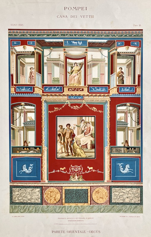 Nuovi Scavi di Pompei - Tav. III, Parete Orientale - Oecus