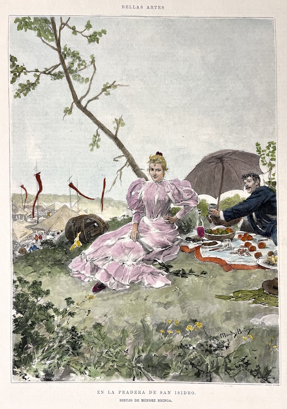 En la Pradera de San Isidro (Dibujo de Méndez Bringa)