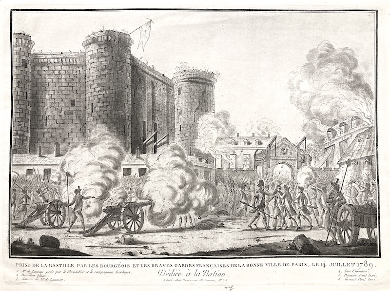 Prise de la Bastille par les Bourgeois et les braves Gardes françaises de la bonne Ville de Paris, le 14 Juillet 1789
