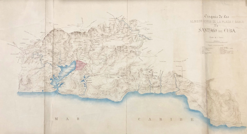 Croquis de los alrededores de la Plaza y Bahía de Santiago de Cuba