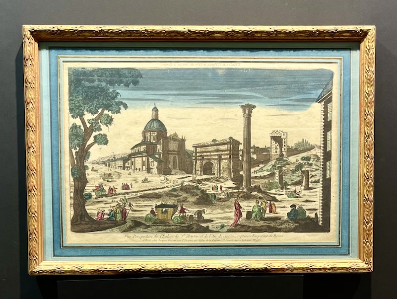 Vue Perspective de l' Eglise de St. Martin et de l' Arc de Servius, septieme Empereur de Rome / Iglesia de San Martin y Arco de Septimio Severo