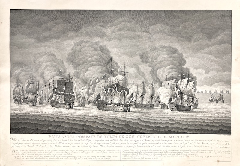 Vista Vª del Combate de Tolon de XXII de Febrero de MDCCXLIV [1744] - 2ªed.-