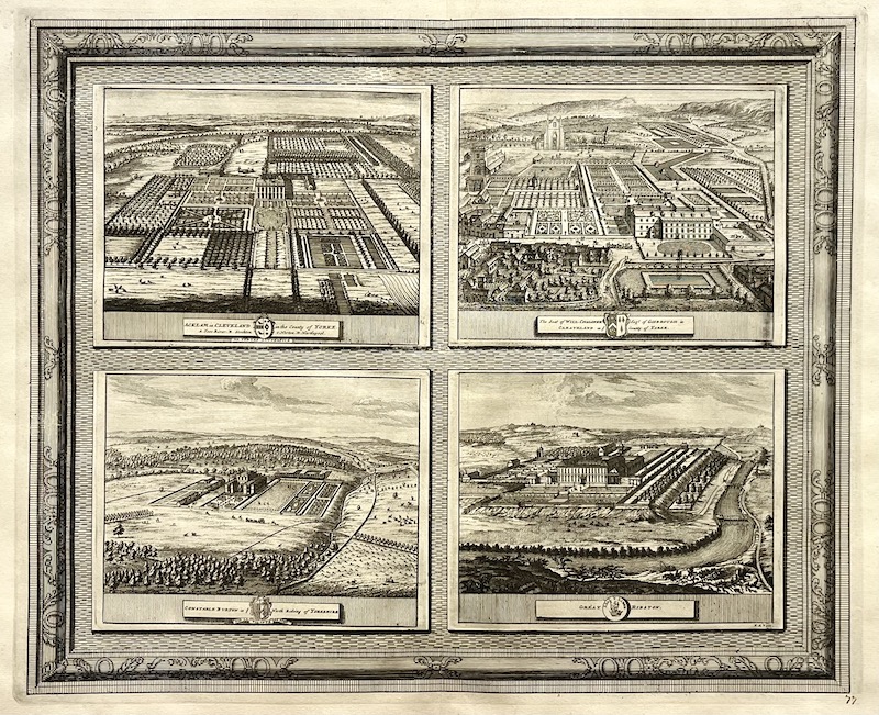 La Galerie Agréable du Monde, Nº 77 - Acklam in Cleveland in the County of YORK ; The Seat of Will. Chaloner [...] Guisborough in Cleveland in the County of York ; Constable Burton [...] Yorkshire ; Great Ribston