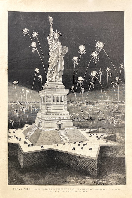 NUEVA YORK - Nueva York, Inauguración del Monumento-Faro “La Libertad Iluminando al Mundo” / NEW YORK - Inauguration of the Monument-Lighthouse "Liberty Enlightening the World"