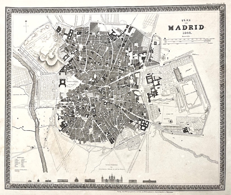 Plan von Madrid 1844 - Maasstabe [Plano de Madrid 1844 a Escala]
