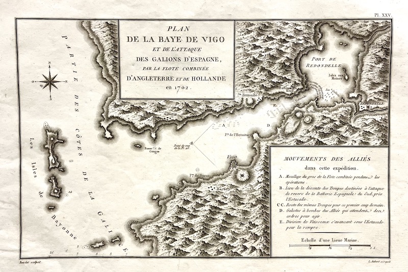 Plan de la Baye de Vigo et d l' Attaque Des Galions d' Espagne
