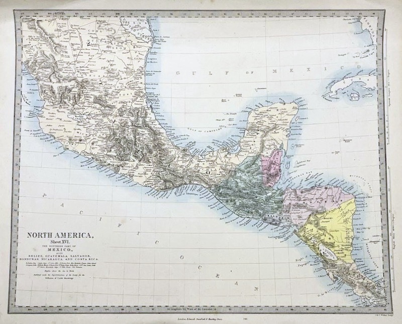 North America, Sheet XVI, the Southern Part of Mexico, Belize, Guatemala [...]