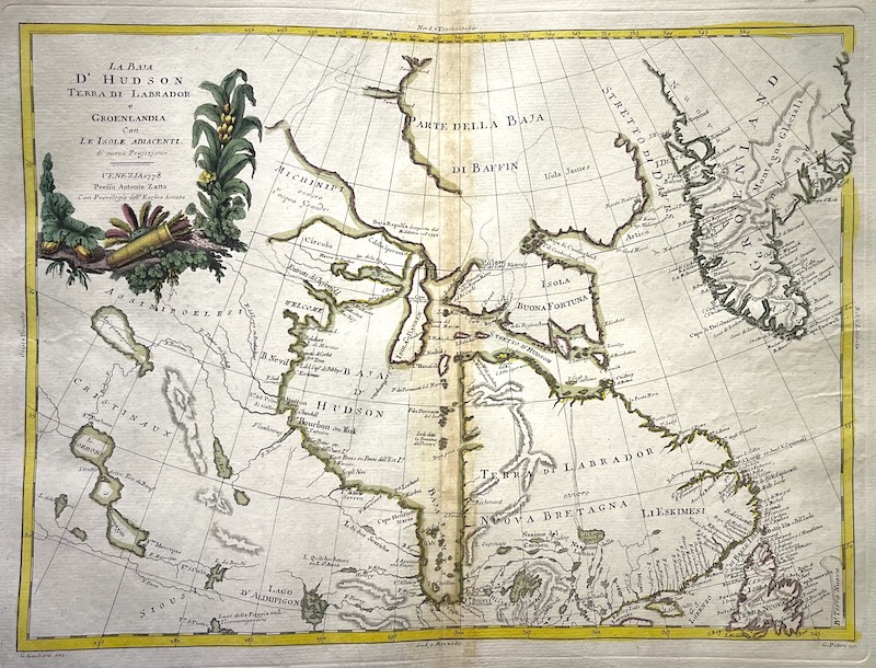 La Baja d' Hudson Terra di Labrador e Groenlandia con Le Isole Adjacenti di Nuova Projezione