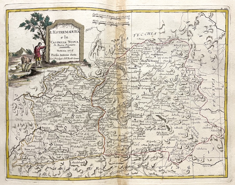 L' Estremadura e la Castiglia Nuova di Nuova Projezione - B. IIII. [Extremadura, Castilla]