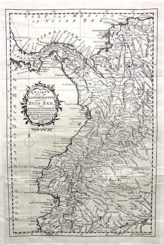 Kaart van de Landschappen aan de Zuid Zee, van Panama tot Guayquil [Mapa de las tierras a orillas del Mar del Sur, de Panamá a Guayaquil]
